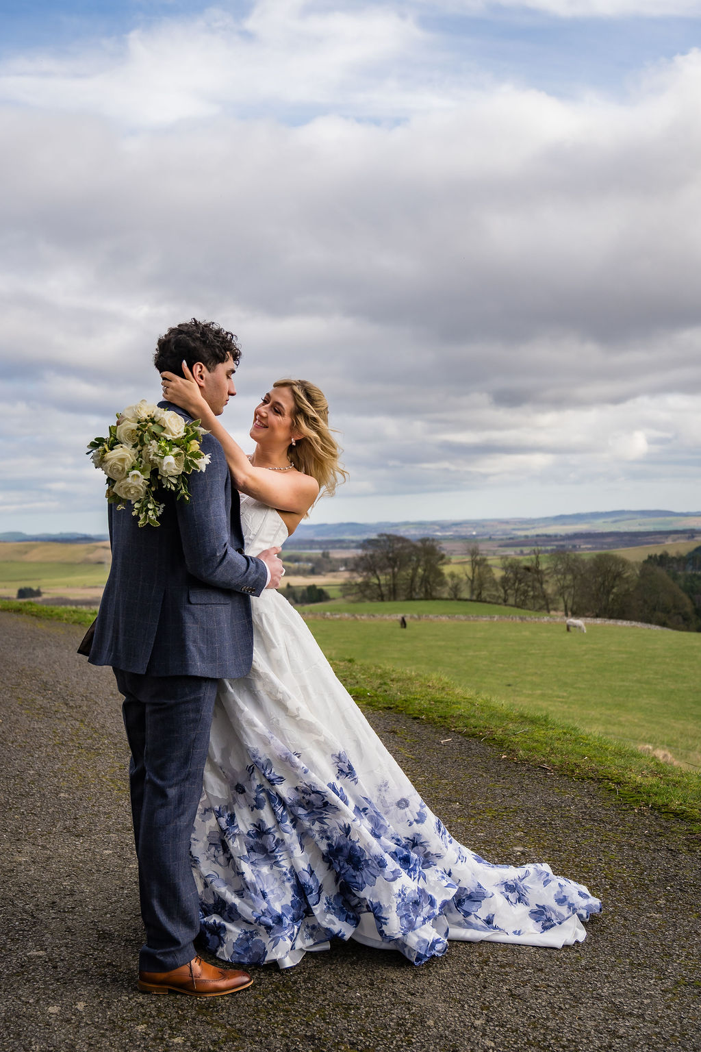 The magnificent views at Kinclune are the perfect backdrop for your wedding celebration. Dress by The Hitching Post Bridal. Photography by ZibiZPhoto.