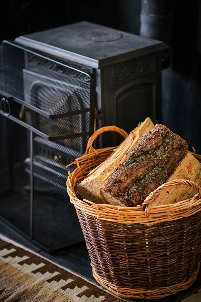 Relax in the cosy living room and gather around the woodburning stove