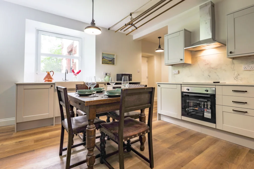 Kinclune House Osprey Annex family suite kitchen-dining-sitting area