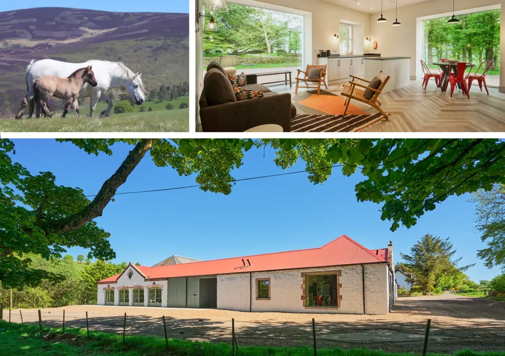 Beautifully restored Kinclune Steading with 2 event spaces, a courtyard and 2 cottages