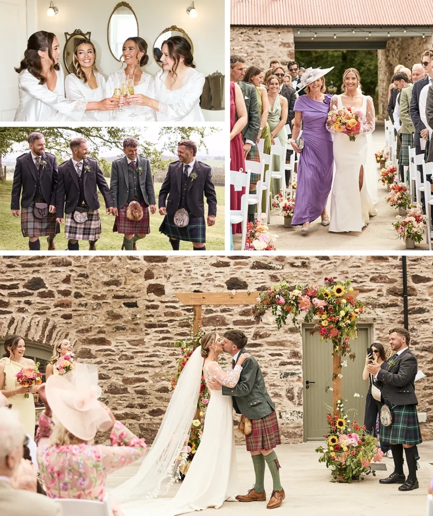 A glimpse into Claire and Jamie’s wedding day — from morning to “just married.” Gray & Wilde Photography.