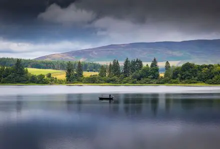 Lintrathen Reservoir near Kinclune House and Estate in Angus